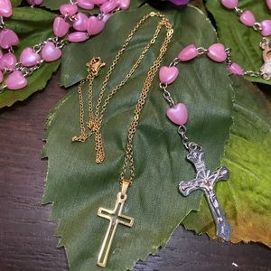 Stainless Steel CROSS cutout gold color crucifix